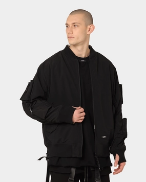 Slide Strap Waistband Minimalist Style The Anti Order Glasnost Bomber Jacket Black/Bone
