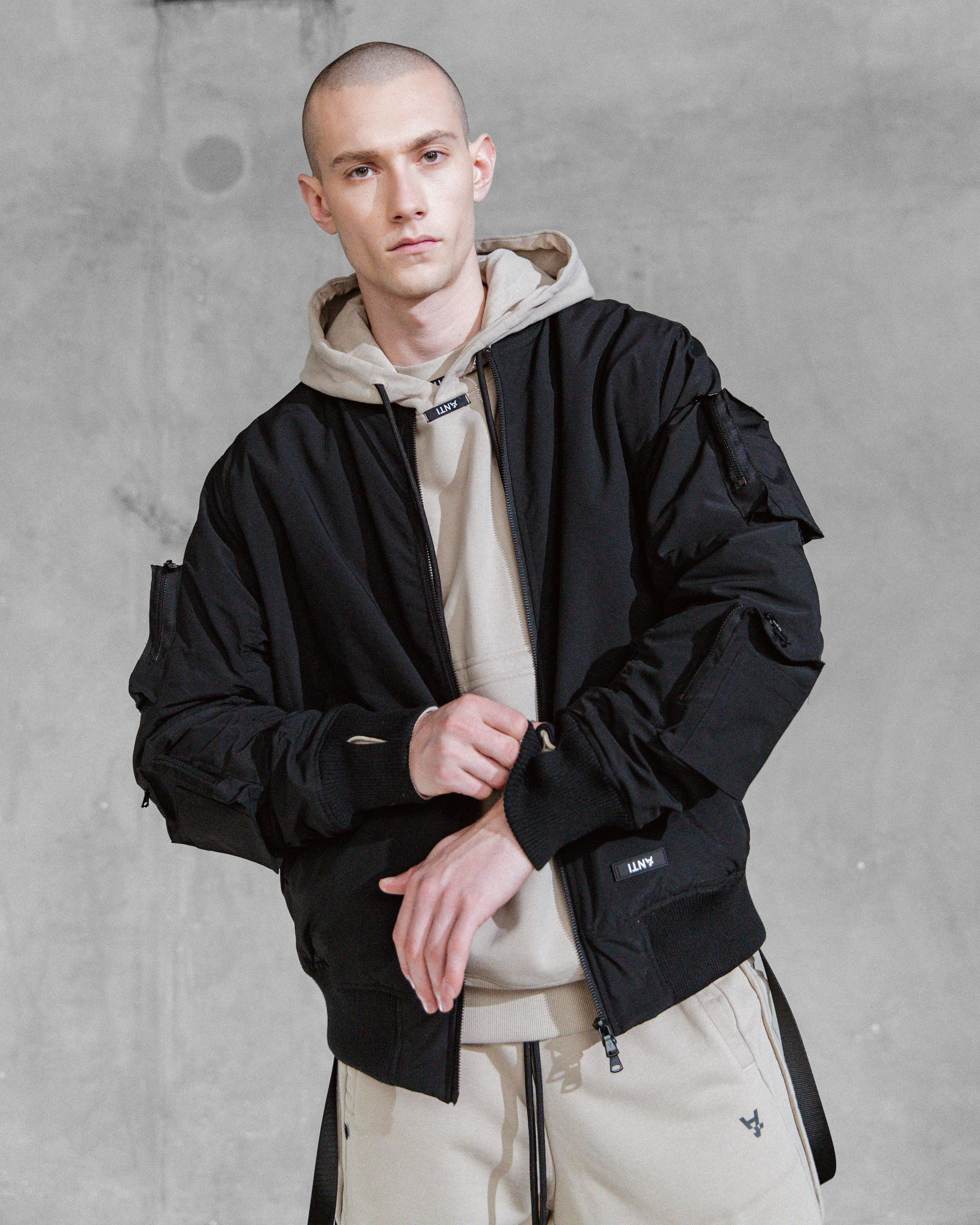 Quick Dry Fabric The Anti Order Glasnost Bomber Jacket Black/Bone