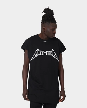 Garment Dyed Finish Sporty and Stylish The Anti Order Heavy Metal Bat T-Shirt Black/White