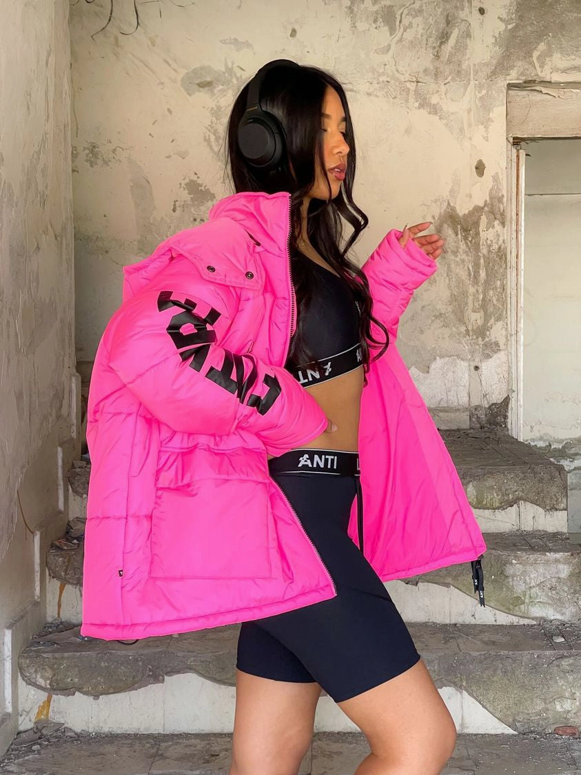 Abrasion Resistant Fabric The Anti Order Hyphen ATD Puffer Jacket Lethal Pink