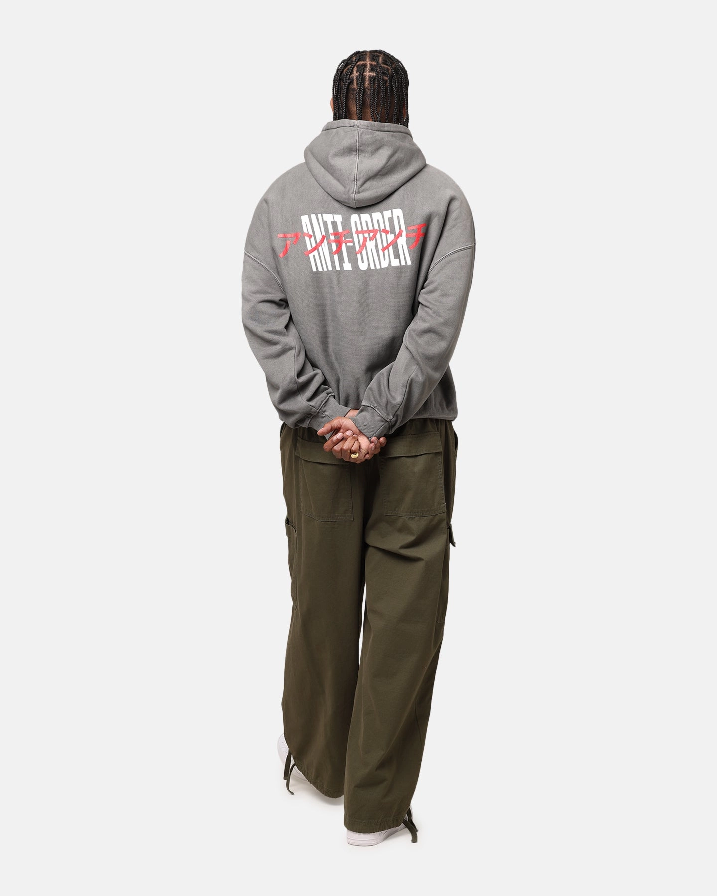 Kangaroo like Street Classic The Anti Order Junya Boxy Hoodie Washed Charcoal