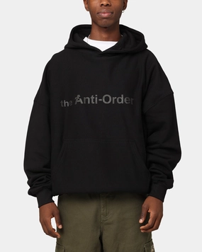The Anti Order Logo Boxy Hoodie Black Contribute