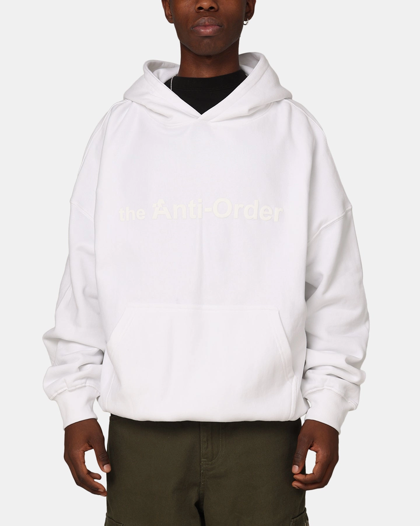 Affordable Defend The Anti Order Logo Boxy Hoodie White