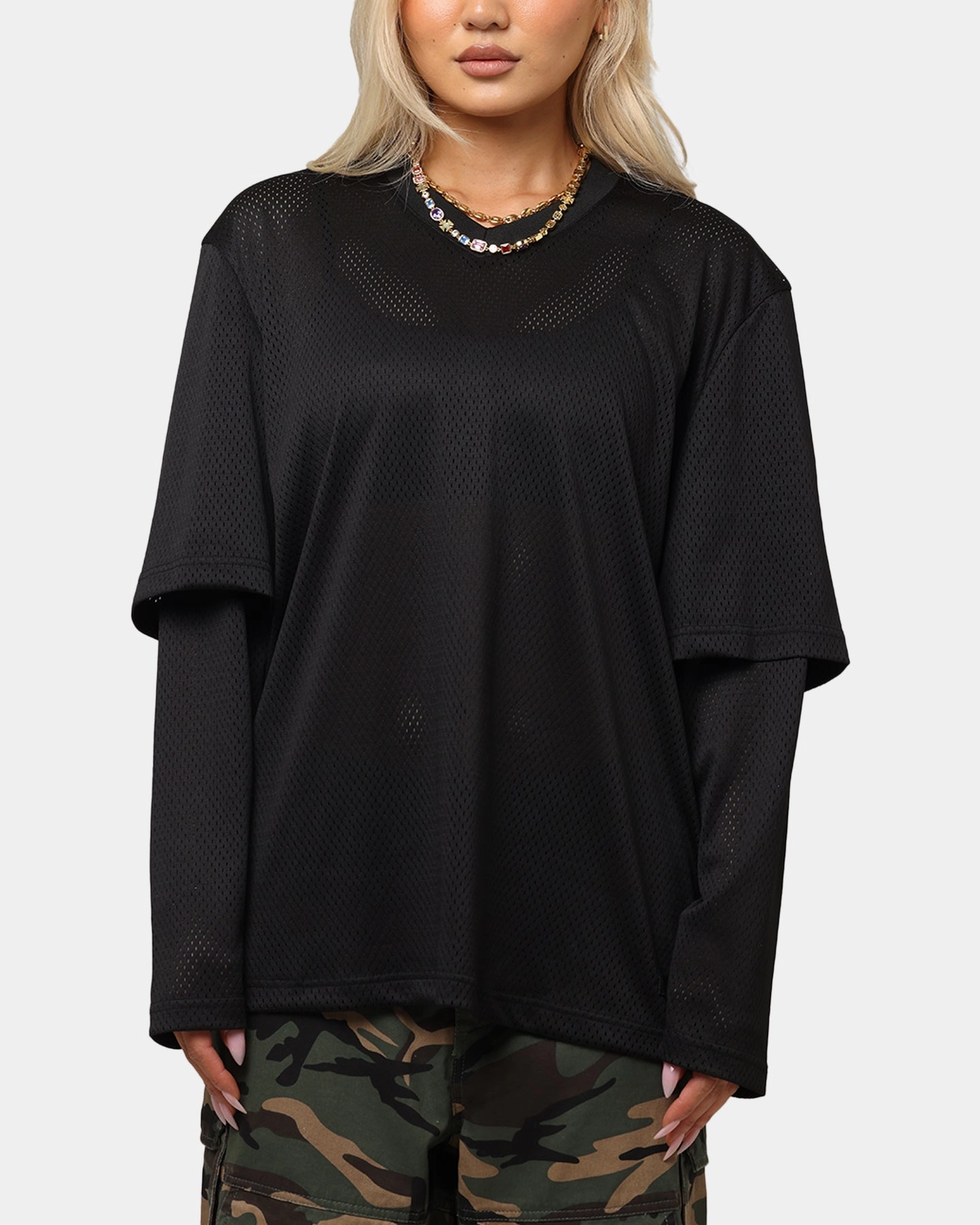 Fashion Essential Easy and Relaxed The Anti Order Midnight Layered Jersey Black
