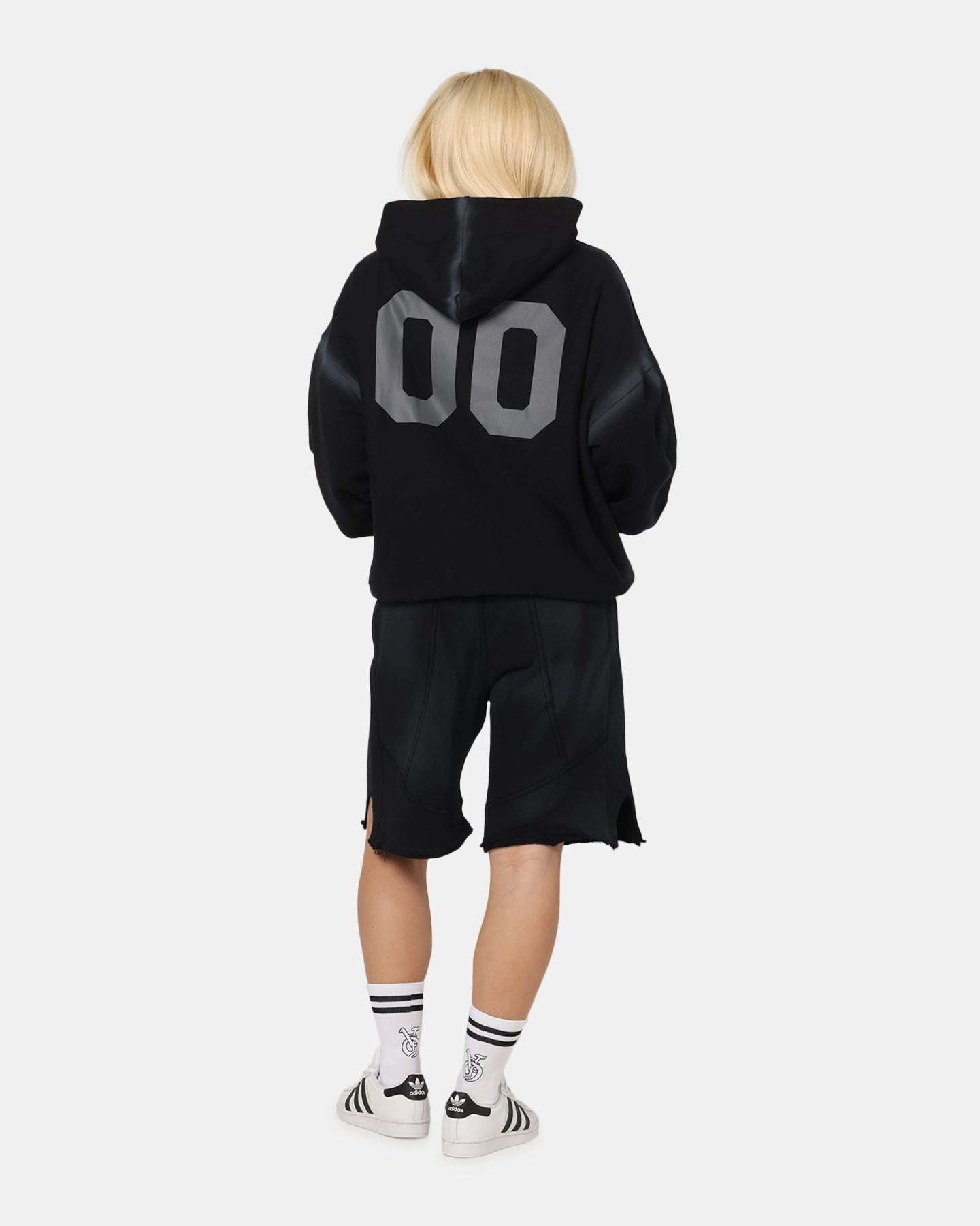 Fleece Lined Cycling Apparel The Anti Order Mosh Boxy Hoodie Sunfade Black/Grey