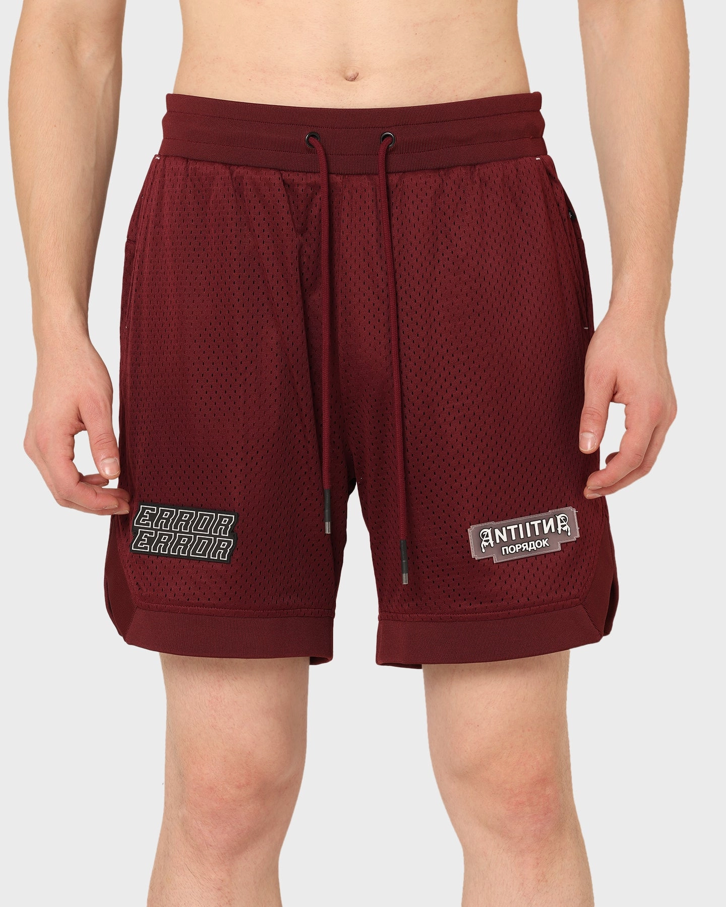 The Anti Order Oblivion Basketball Shorts Dark Burgundy Breathable Material