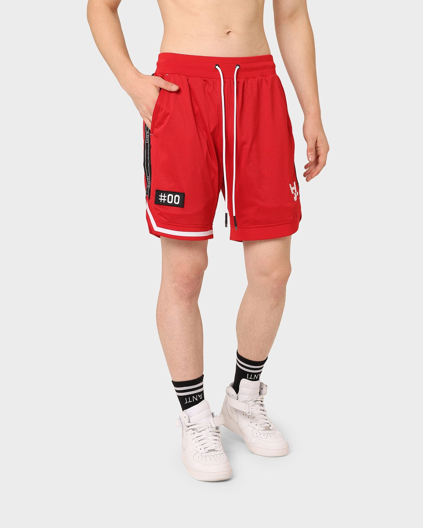 anti slip grip The Anti Order Off Season Basketball Shorts Red/White