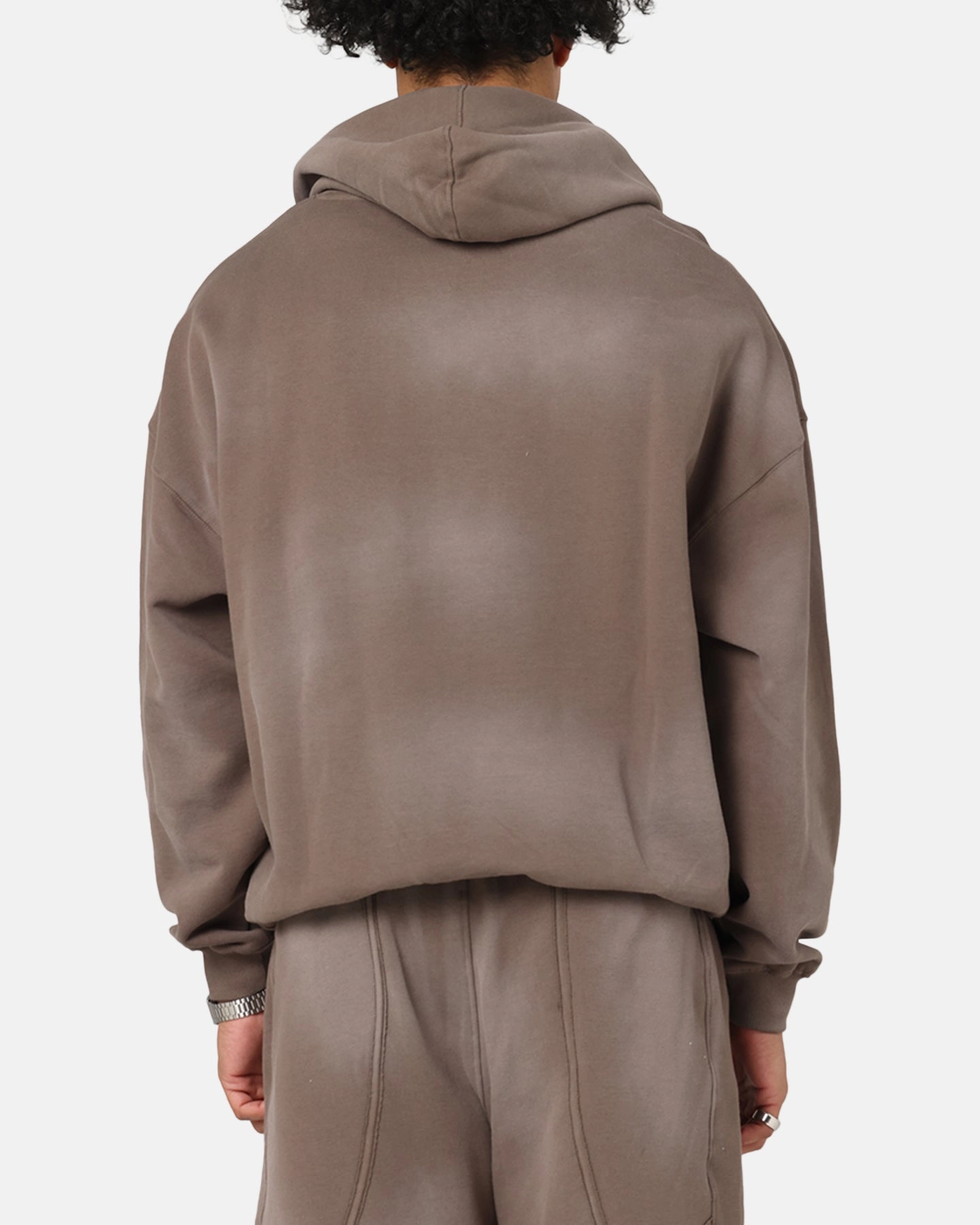 The Anti Order Post Season Boxy Hoodie Sunfade Brown Faded Wash Effect
