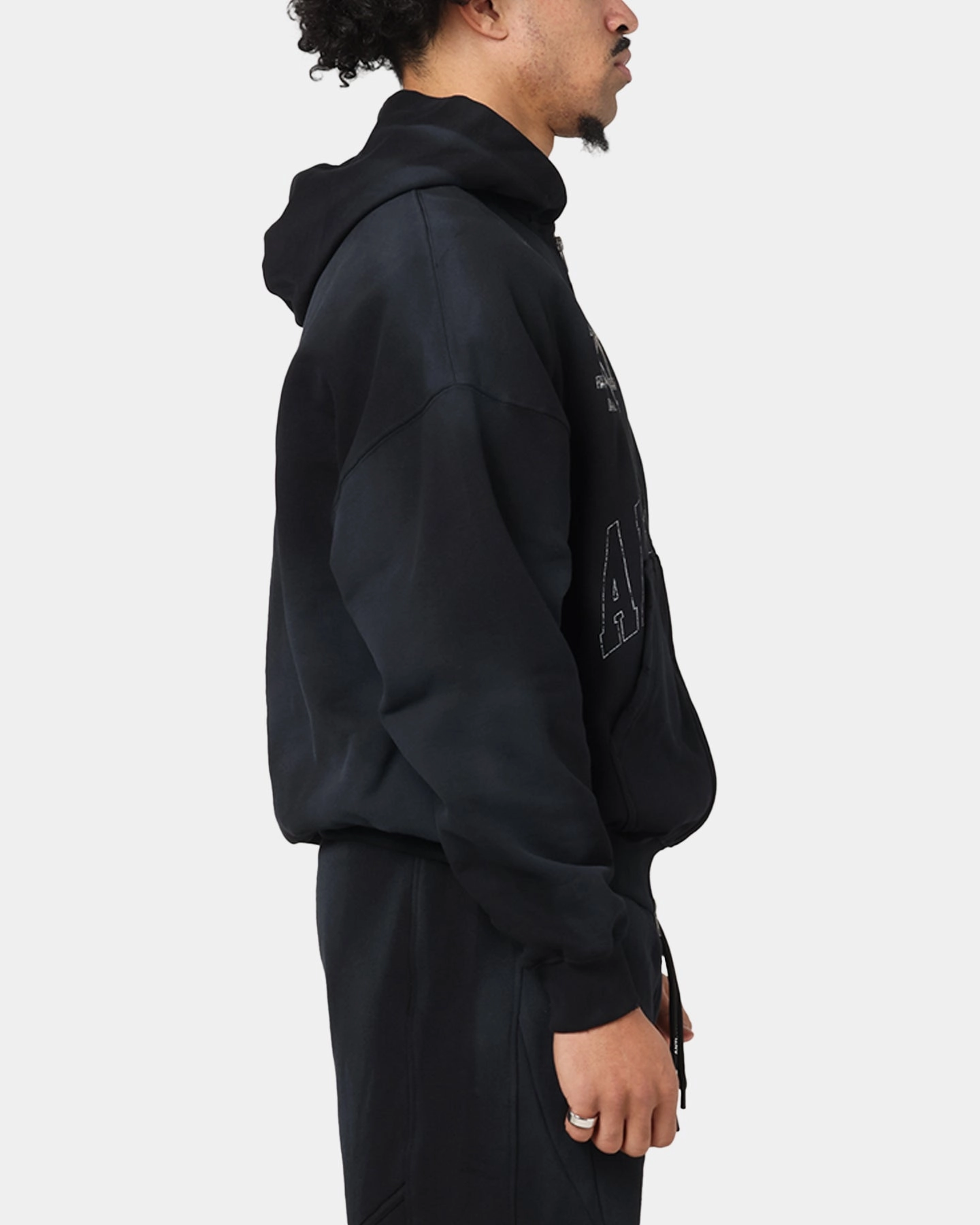 The Anti Order Post Season Zip Hoodie Sunfade Black Poly Cotton Blend
