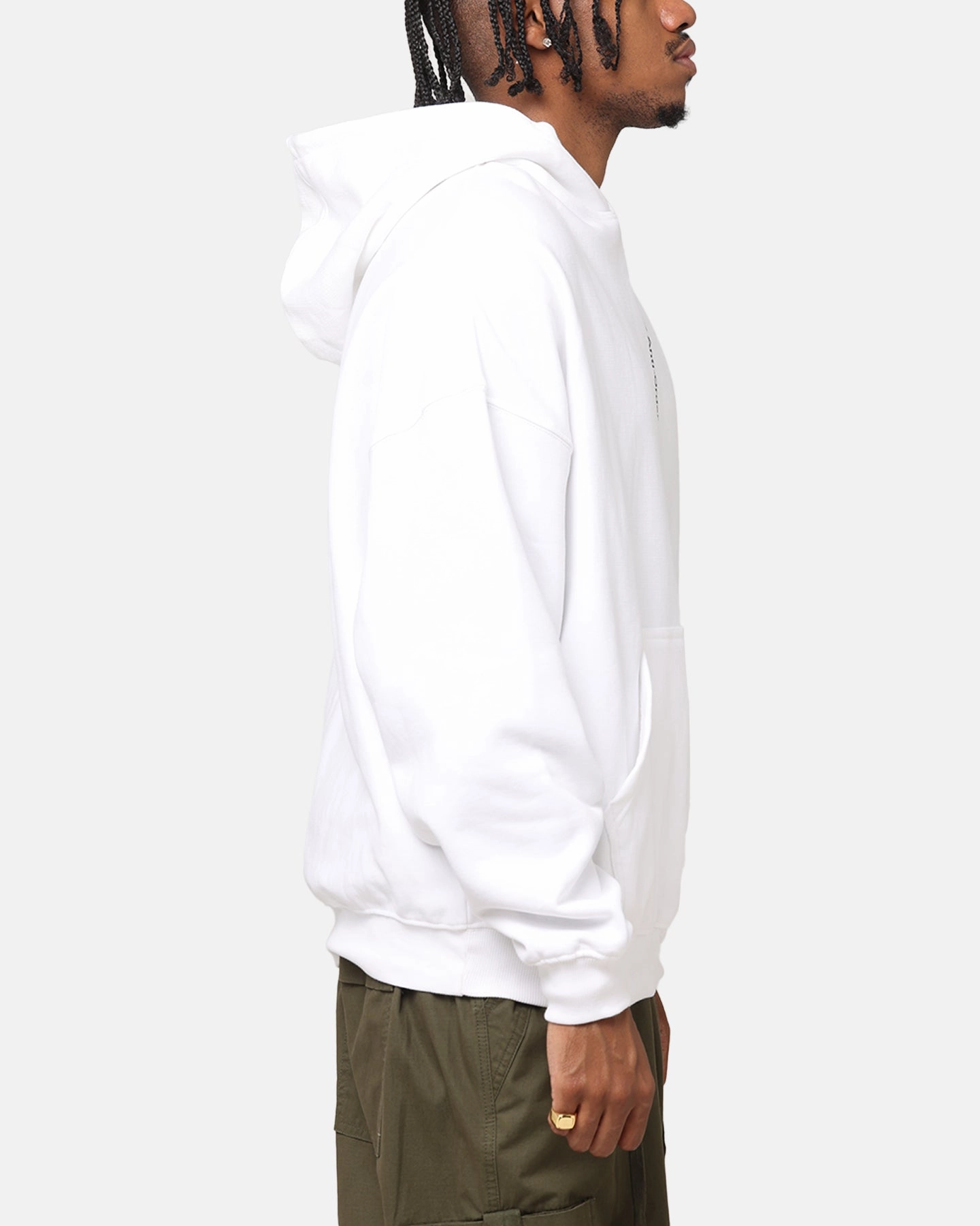 The Anti Order Process Boxy Hoodie White elastic waistband