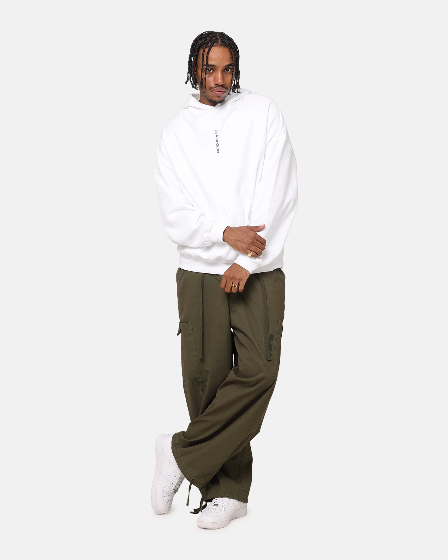 Panda like motorcycle gear The Anti Order Process Boxy Hoodie White