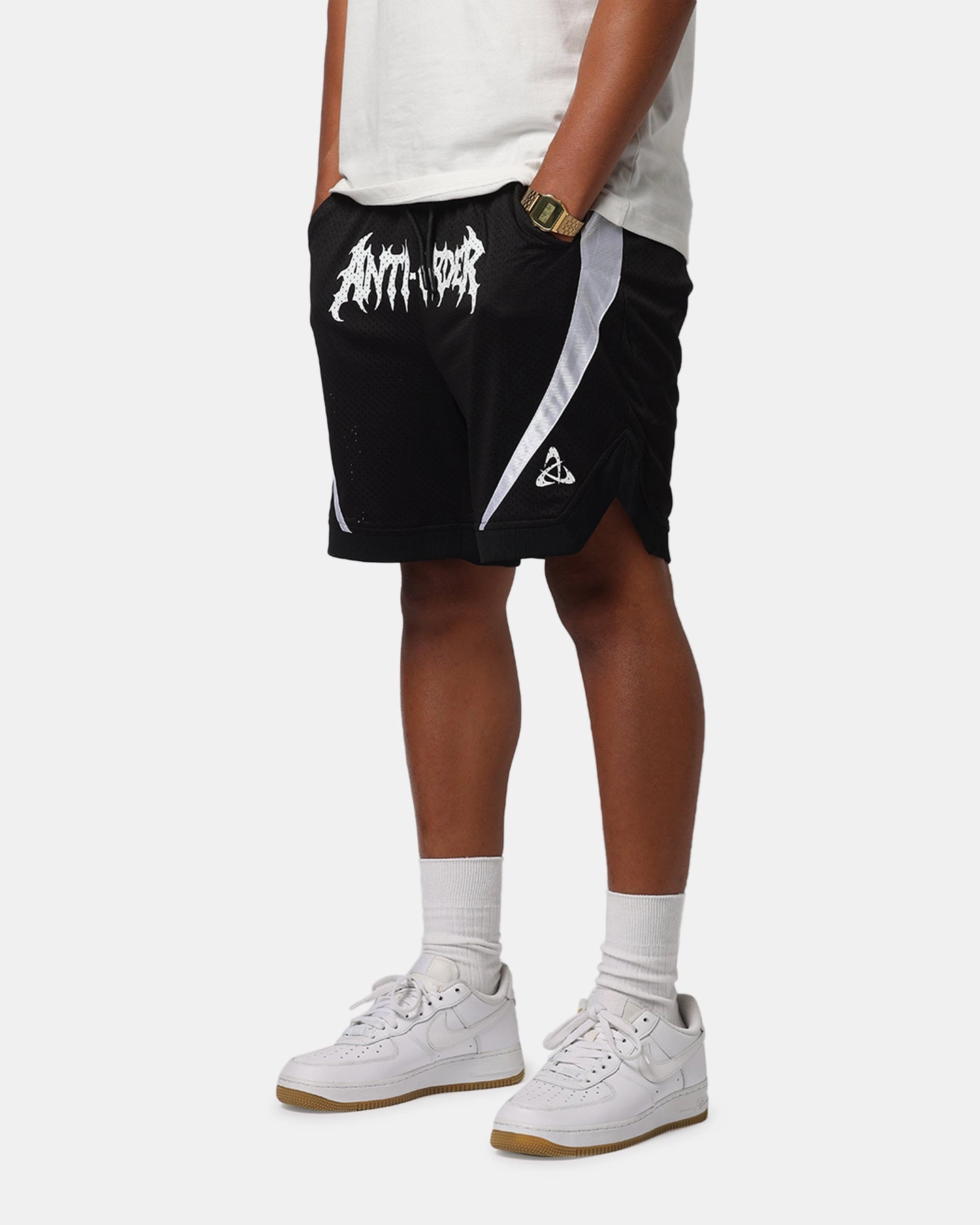 The Anti Order Sparta Mesh Basketball Shorts Black/White delivery work AntiSnagTechnology