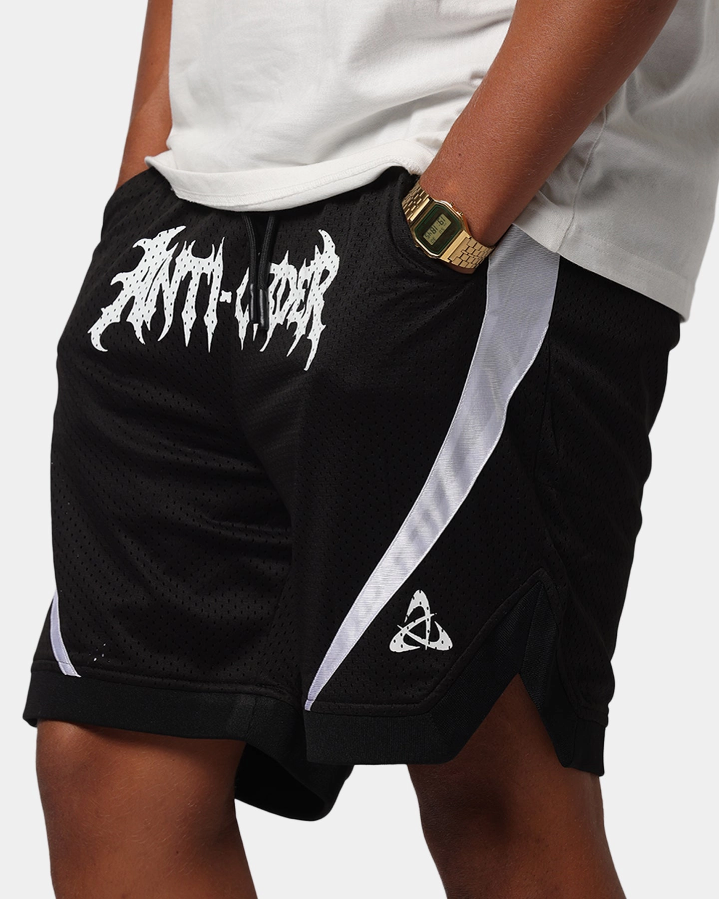 The Anti Order Sparta Mesh Basketball Shorts Black/White Versatile Shorts Nylon Material