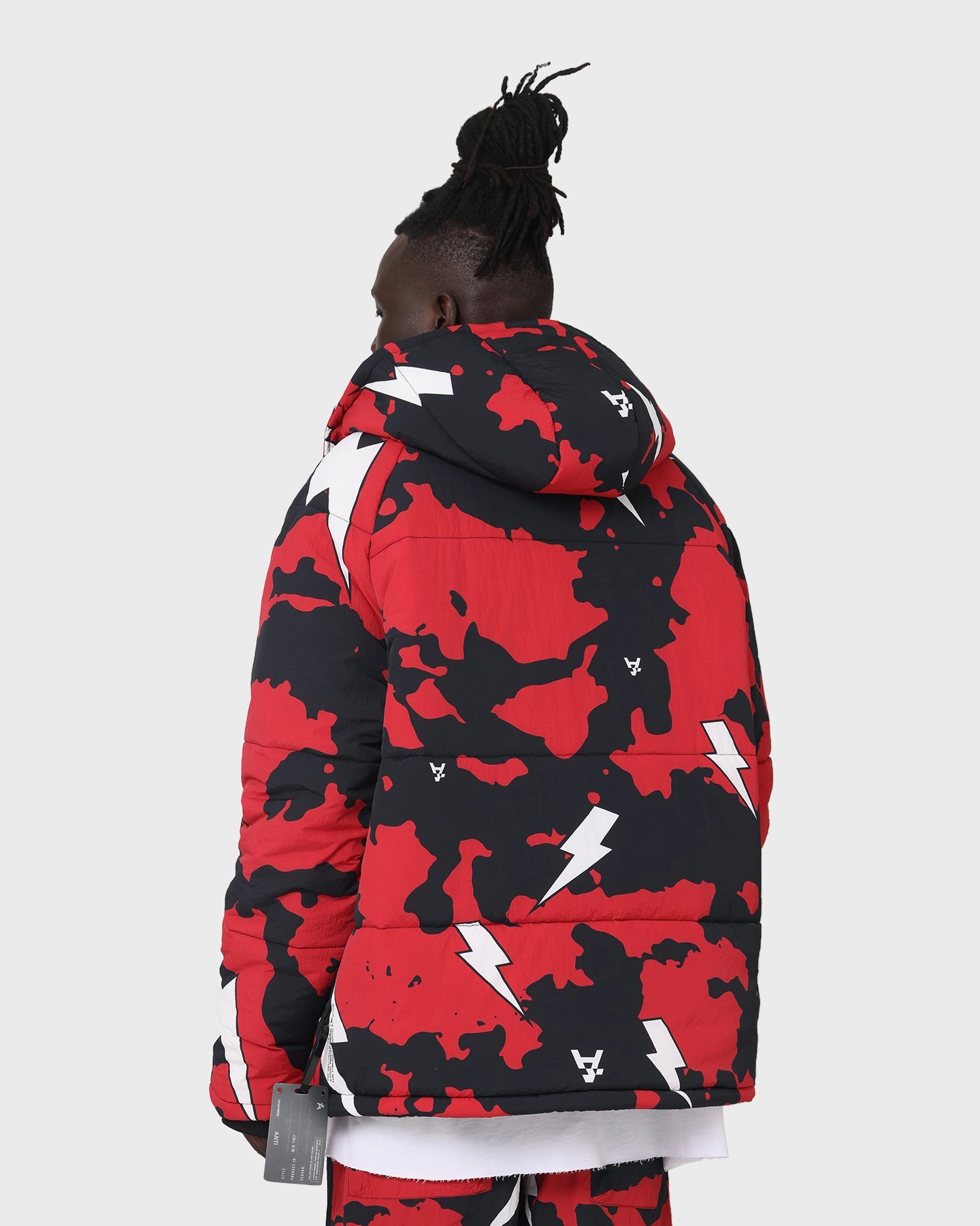The Anti Order Storm Camo Puffer Jacket Black/Red/White city lights