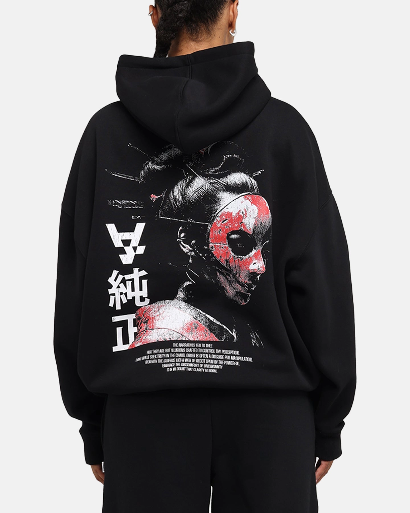 The Anti Order Truth In Chaos Boxy Hoodie Black Cozy Sense