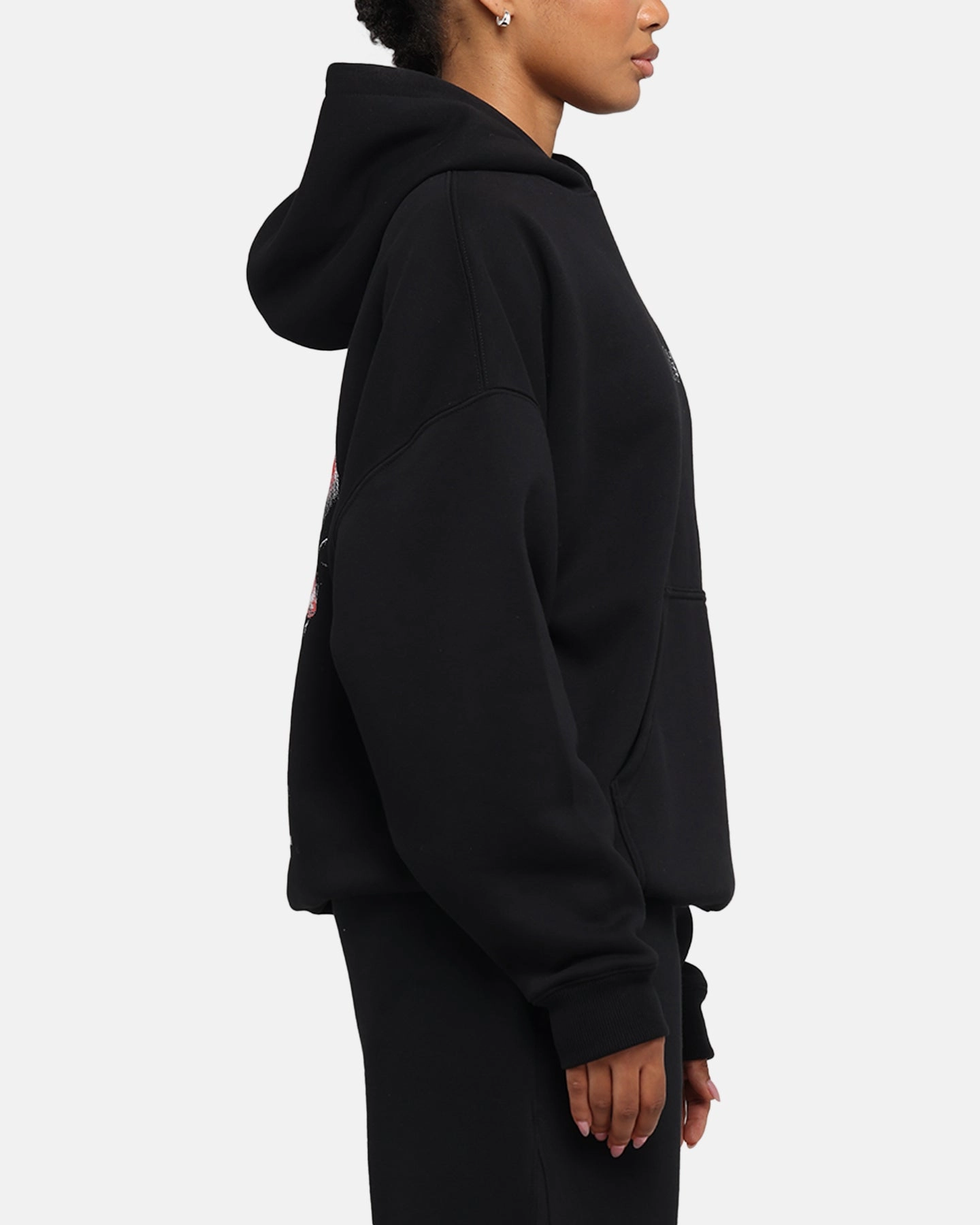 No Sag Shoulder Support Neutral Color The Anti Order Truth In Chaos Boxy Hoodie Black