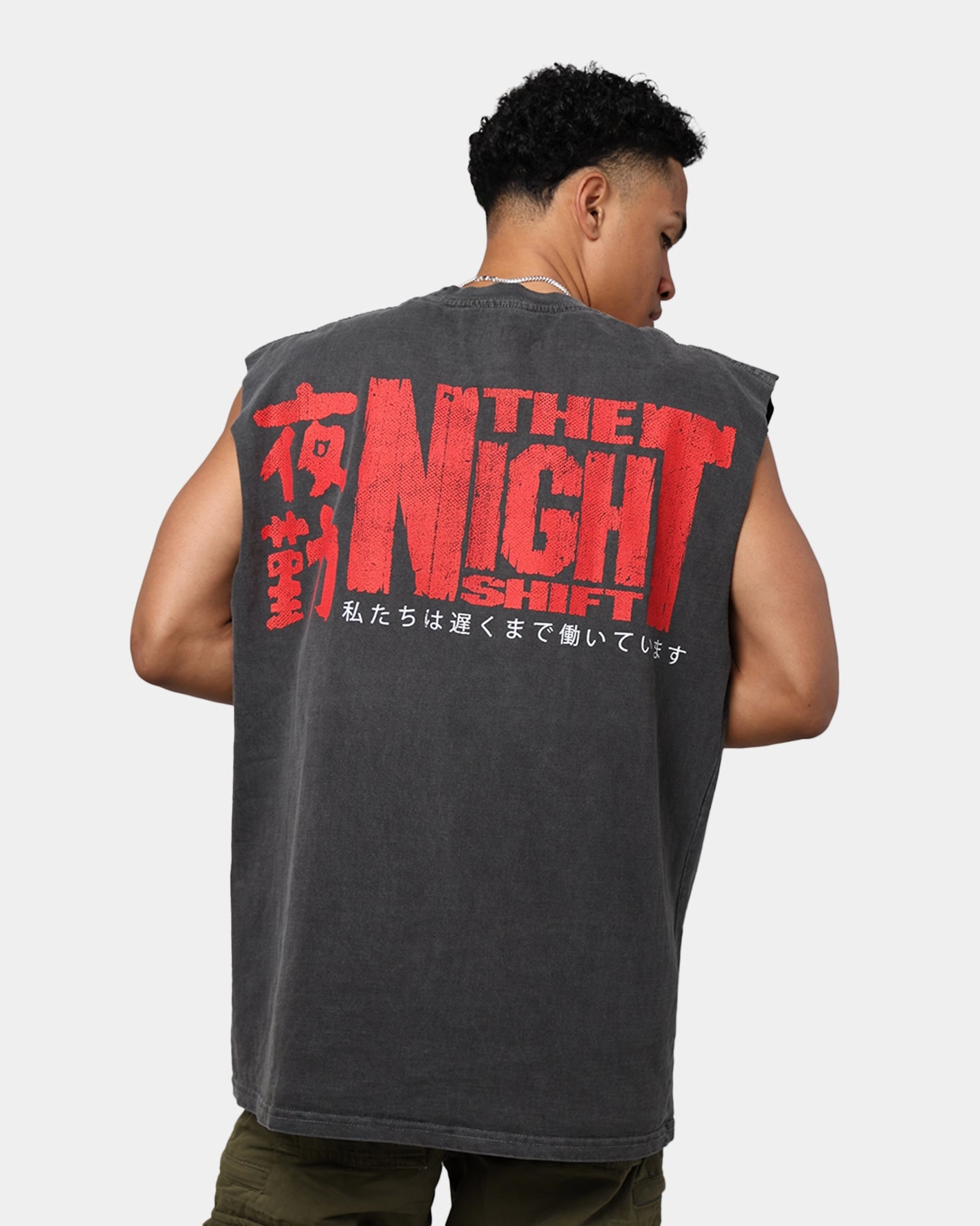 Timeless Fit The Night Shift Dog Muscle T-Shirt Black Wash