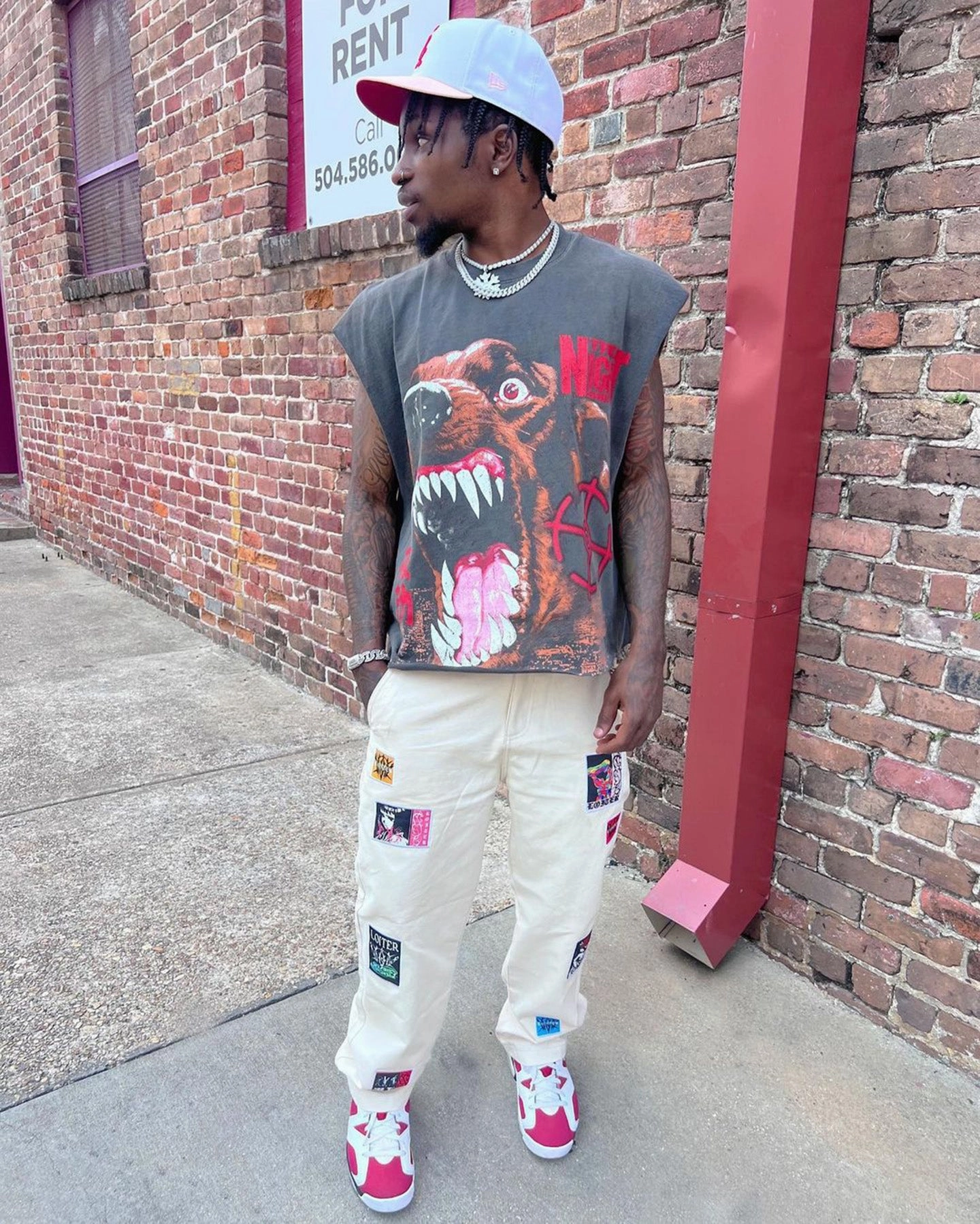 Ultra Soft Texture The Night Shift Dog Muscle T-Shirt Black Wash