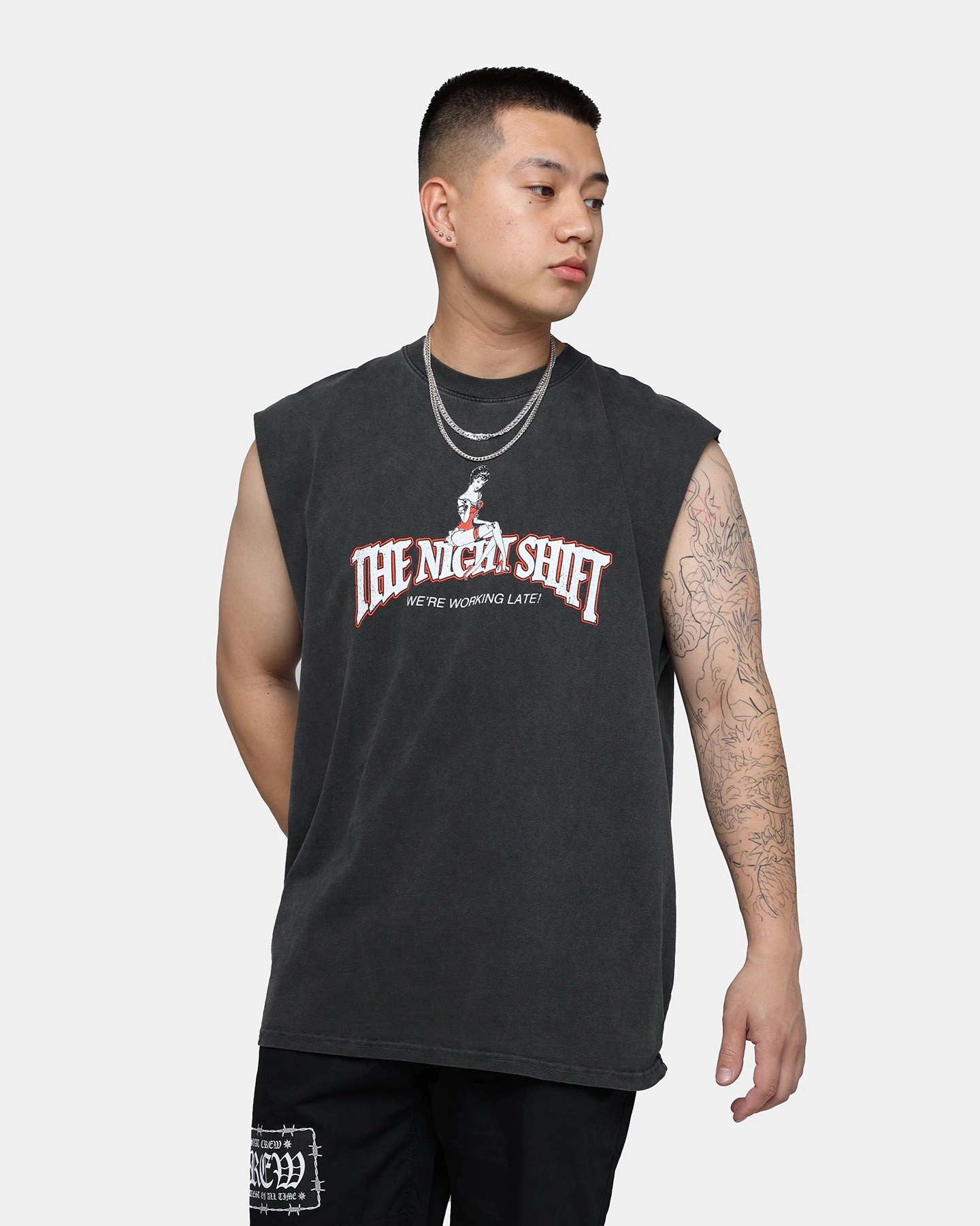 Weekend Smart Seasonal Wear The Night Shift Gentlemen's Club Muscle T-Shirt Black Wash