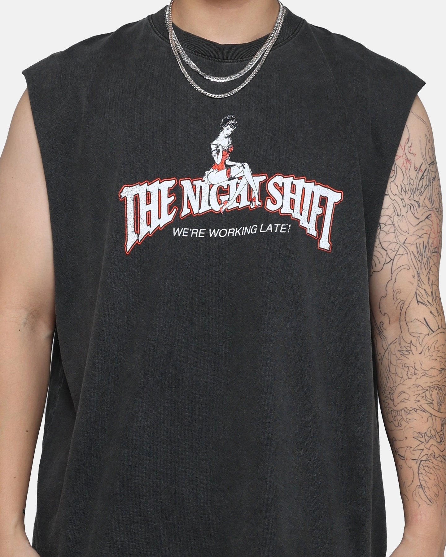 The Night Shift Gentlemen's Club Muscle T-Shirt Black Wash MoistureWicking Technology