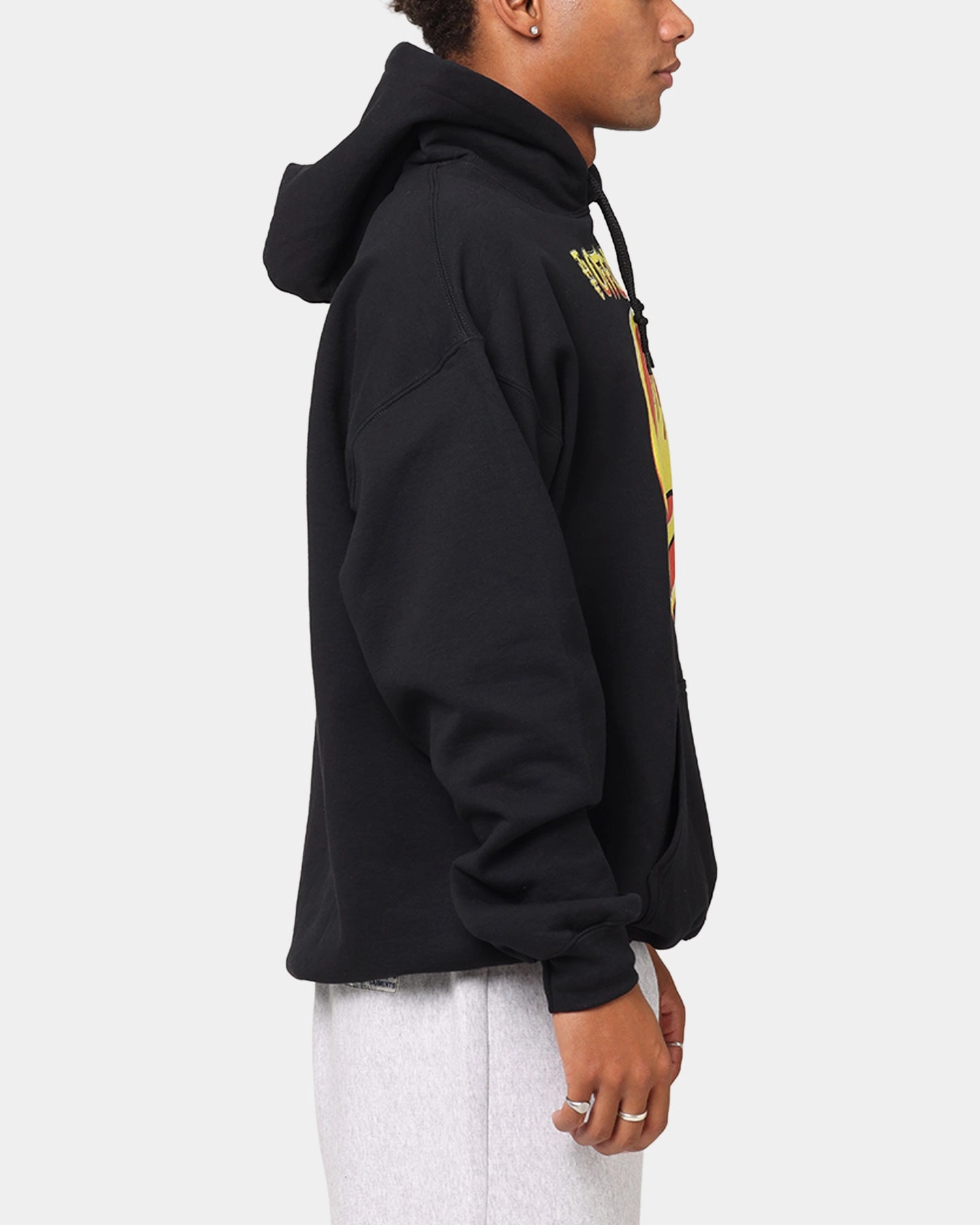 Ribbon Details Water Repellent The Offspring Offspring Logo Hoodie Black
