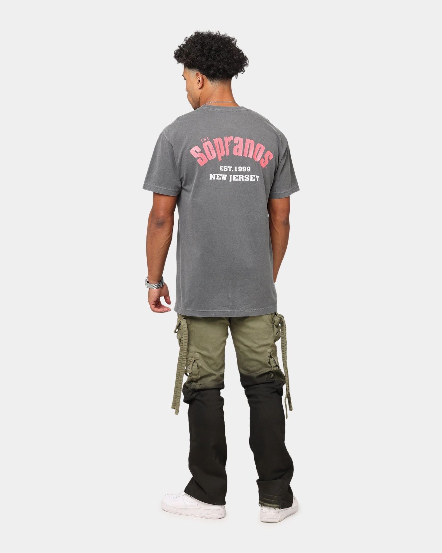 Lightweight Material The Sopranos Post Established 1999 Vintage T-Shirt Faded Black