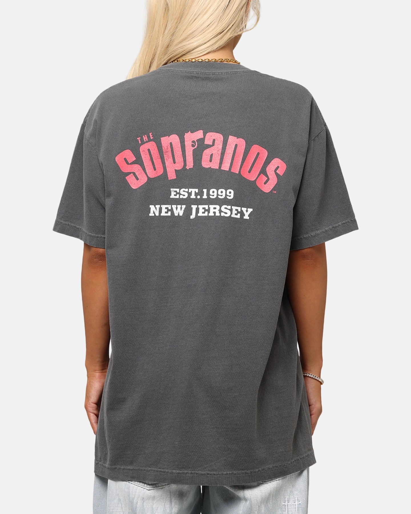 The Sopranos Post Established 1999 Vintage T-Shirt Faded Black Anti Static Finish Breathable mesh panel