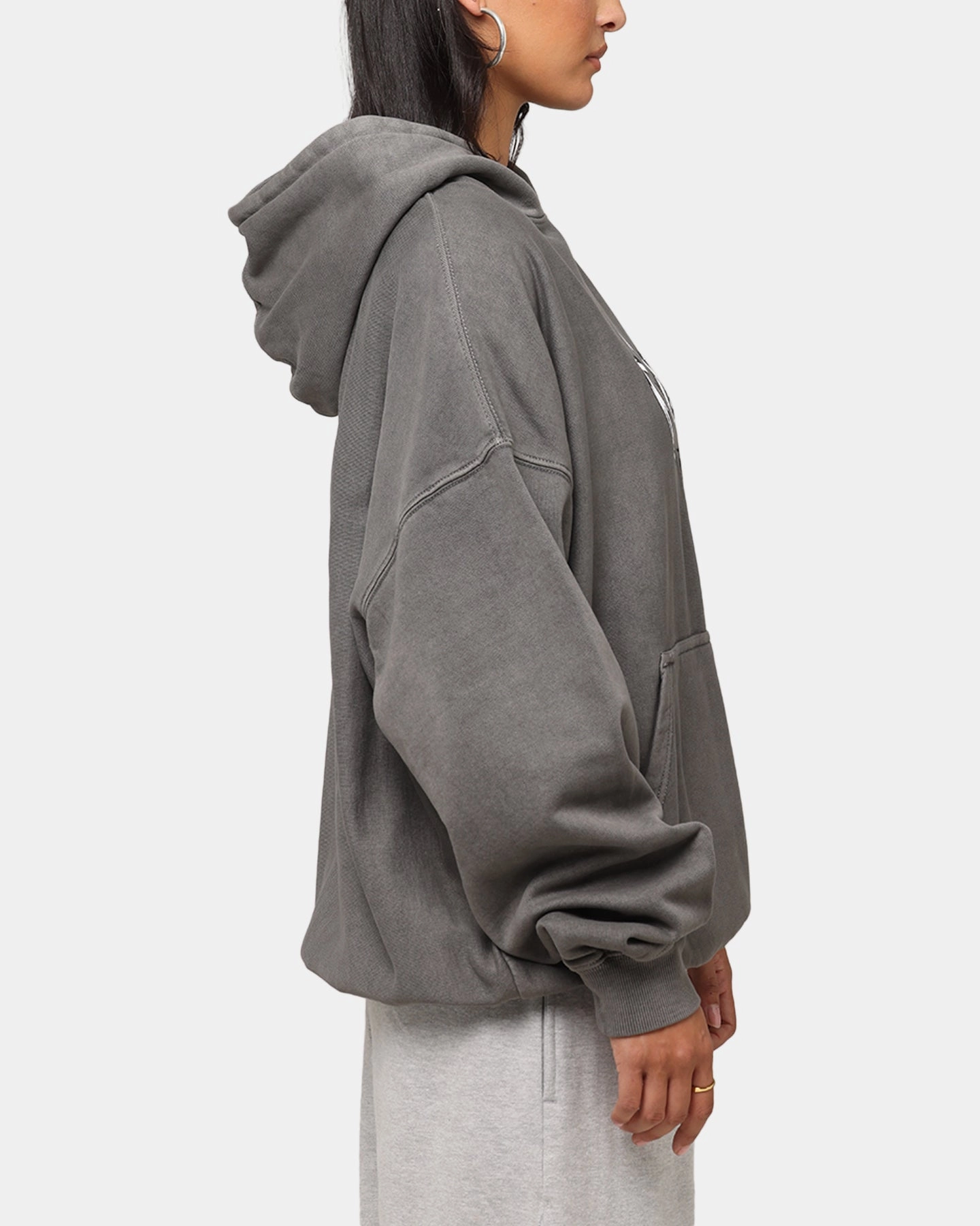 Flexible Zipper System Carre Link Hoodie Washed Charcoal