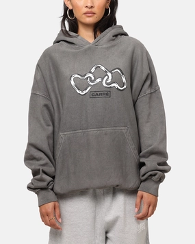 Condition Storm Resistant Closure Carre Link Hoodie Washed Charcoal