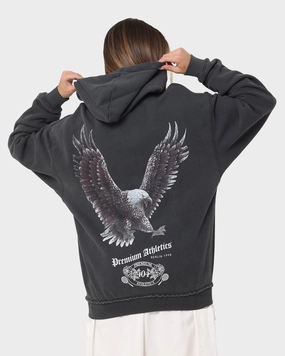 404 Flight Vintage Hoodie Charcoal Vegan Option Packable design