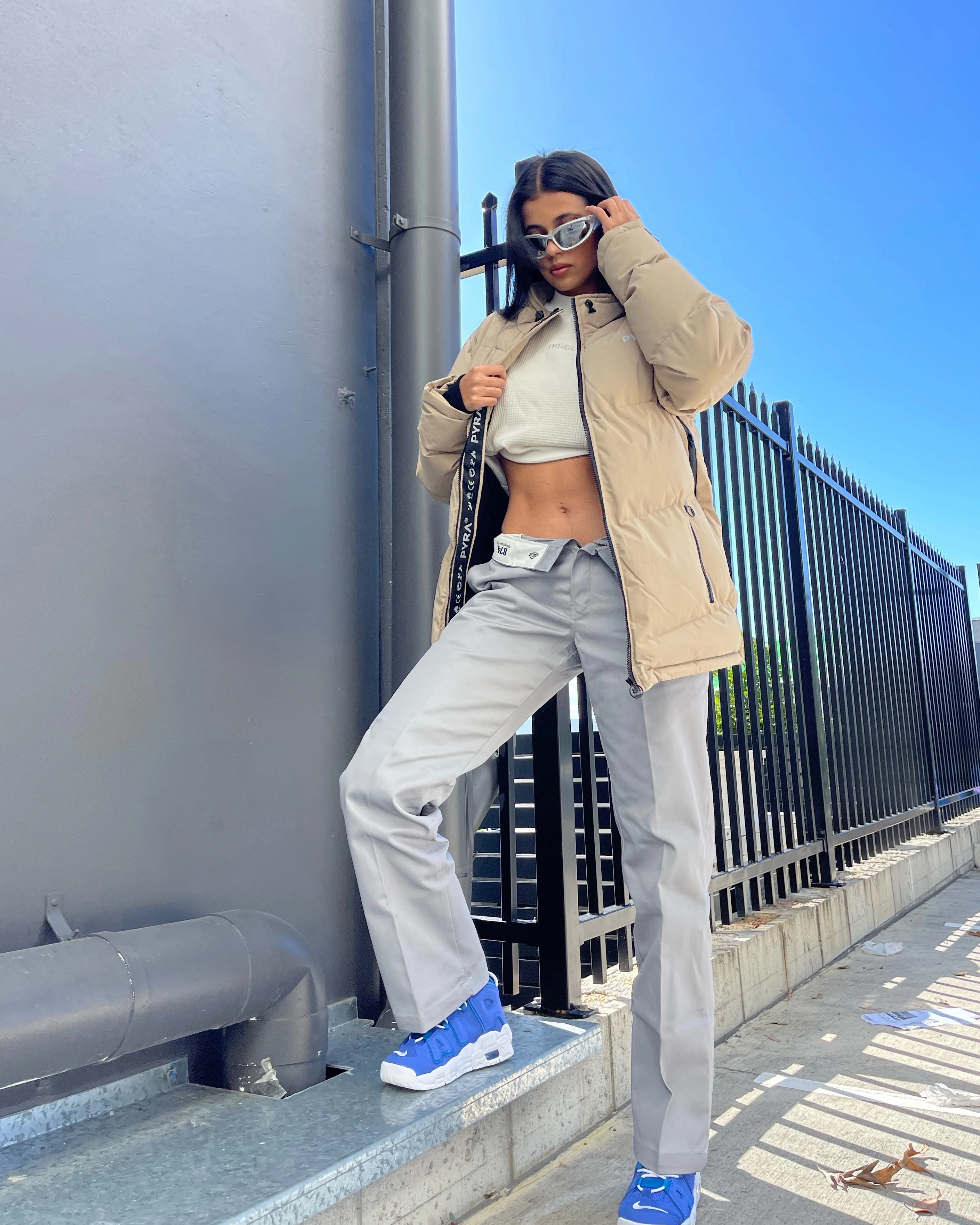 Brush Abrasion Resistant Material PYRA Padded Puffa Jacket Natural