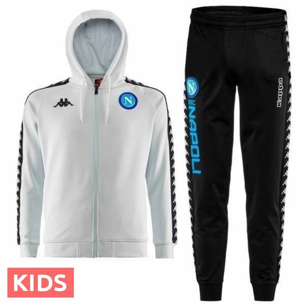 Serum Ventilated Back Panel Kids - SSC Napoli UCL hooded presentation soccer tracksuit 2018/19 - Kappa