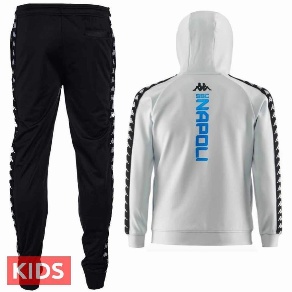 Kids - SSC Napoli UCL hooded presentation soccer tracksuit 2018/19 - Kappa earring venue