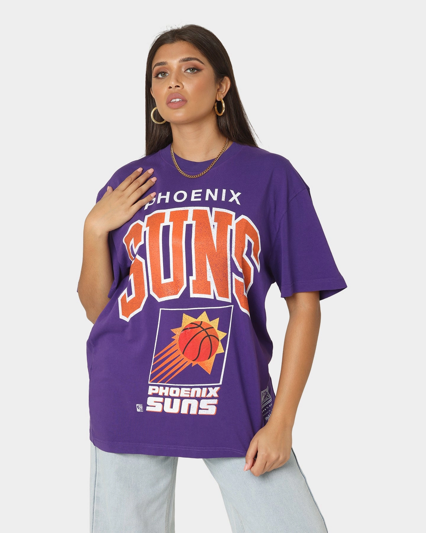 Flattering Design suitable for all genders Mitchell & Ness Phoenix Suns XL Arch Vintage T-Shirt Faded Purple