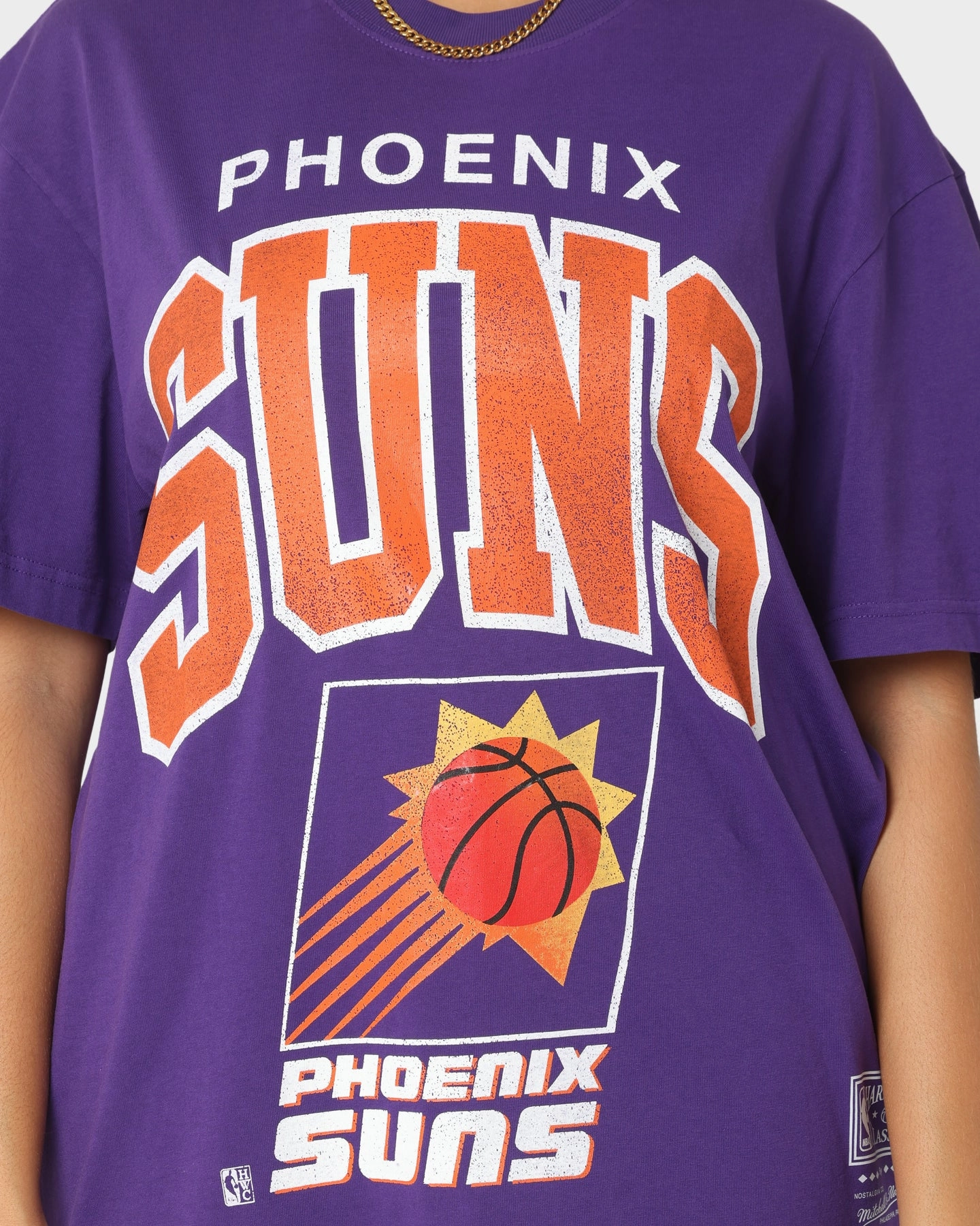 Mitchell & Ness Phoenix Suns XL Arch Vintage T-Shirt Faded Purple Quick Wear