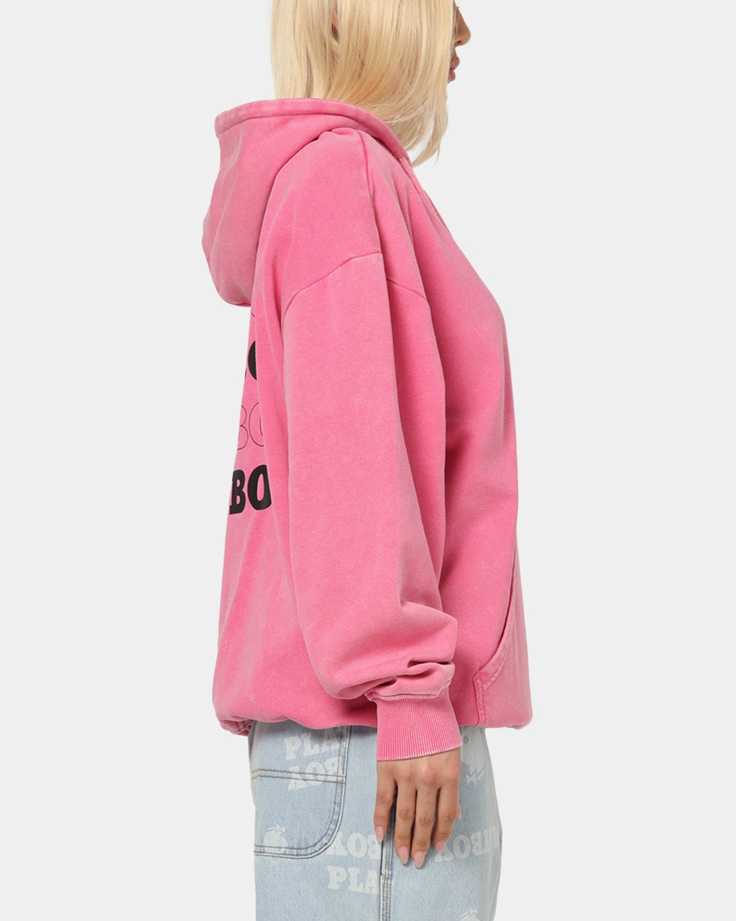 Playboy Stack Washed Hoodie Washed Raspberry Outdoor Style Flex Fit Fabric