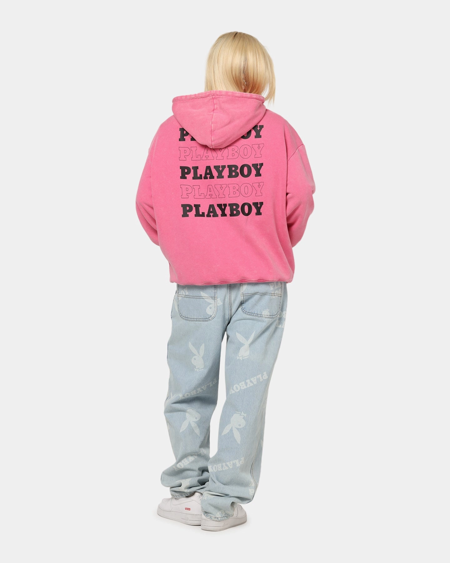 City Wear Country club style Playboy Stack Washed Hoodie Washed Raspberry