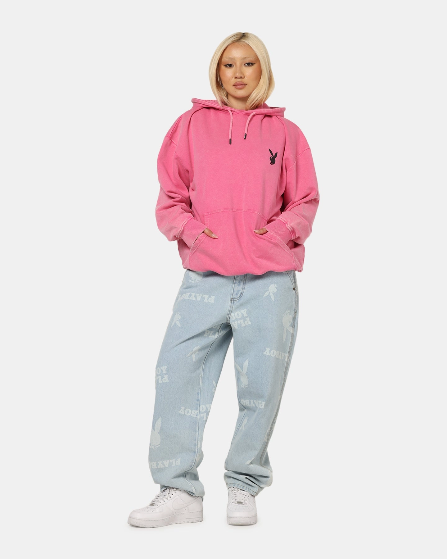 Playboy Stack Washed Hoodie Washed Raspberry autumn getaway Sport Outfit