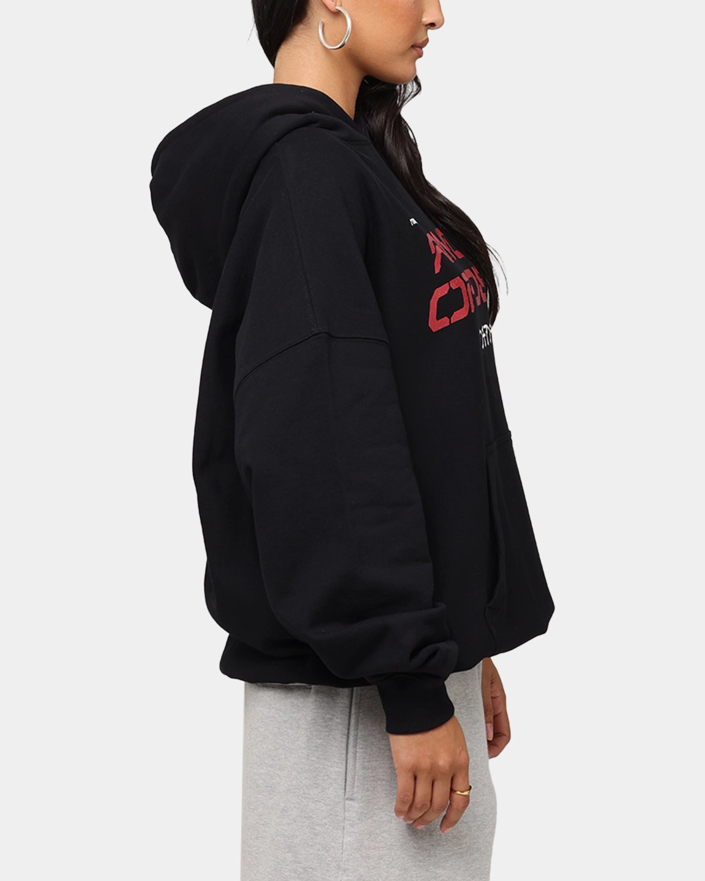 The Anti Order Tori Boxy Hoodie Black/Red windproof