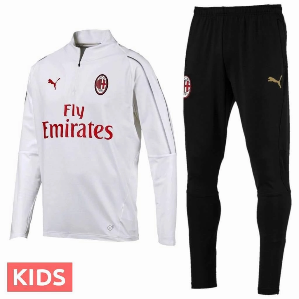 WrinkleFree Fabric Kids - AC Milan Training Technical Soccer Tracksuit 2018/19 - Puma