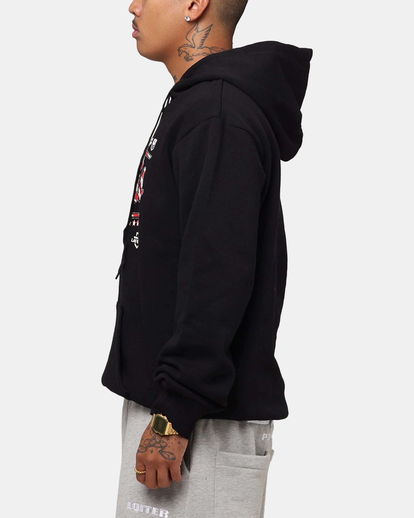 Tidwell NRL 2025 Las Vegas Round Flag Hoodie Black Chic Street Coffee Shop Vibes