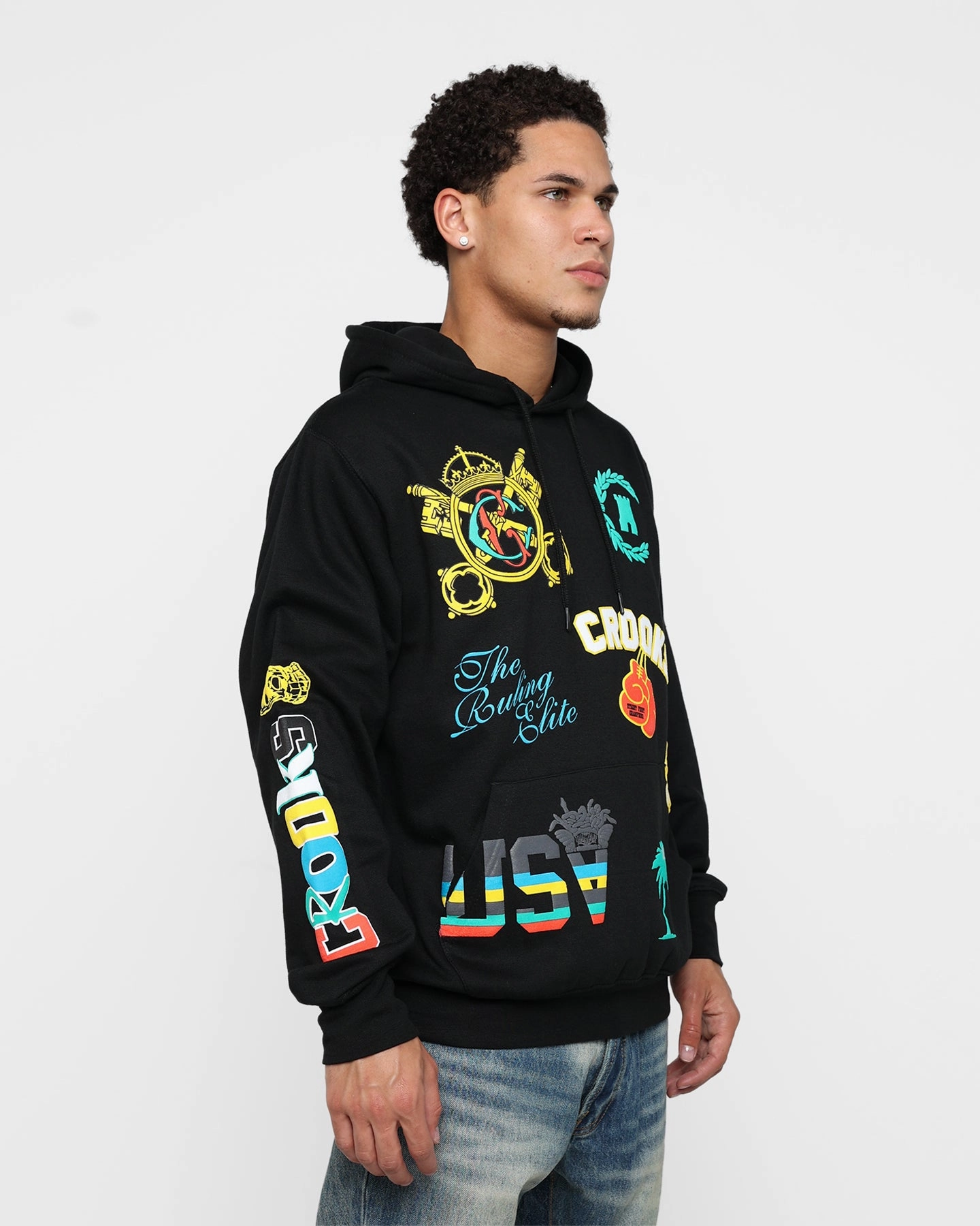 Vegan Removable Inner Layer Crooks & Castles Everything Goes Hoodie Black