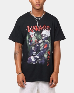 Goat Crew X Naruto Kakashi Vintage T-Shirt Black Wrinkle Resistant Finish Reinforced Collar