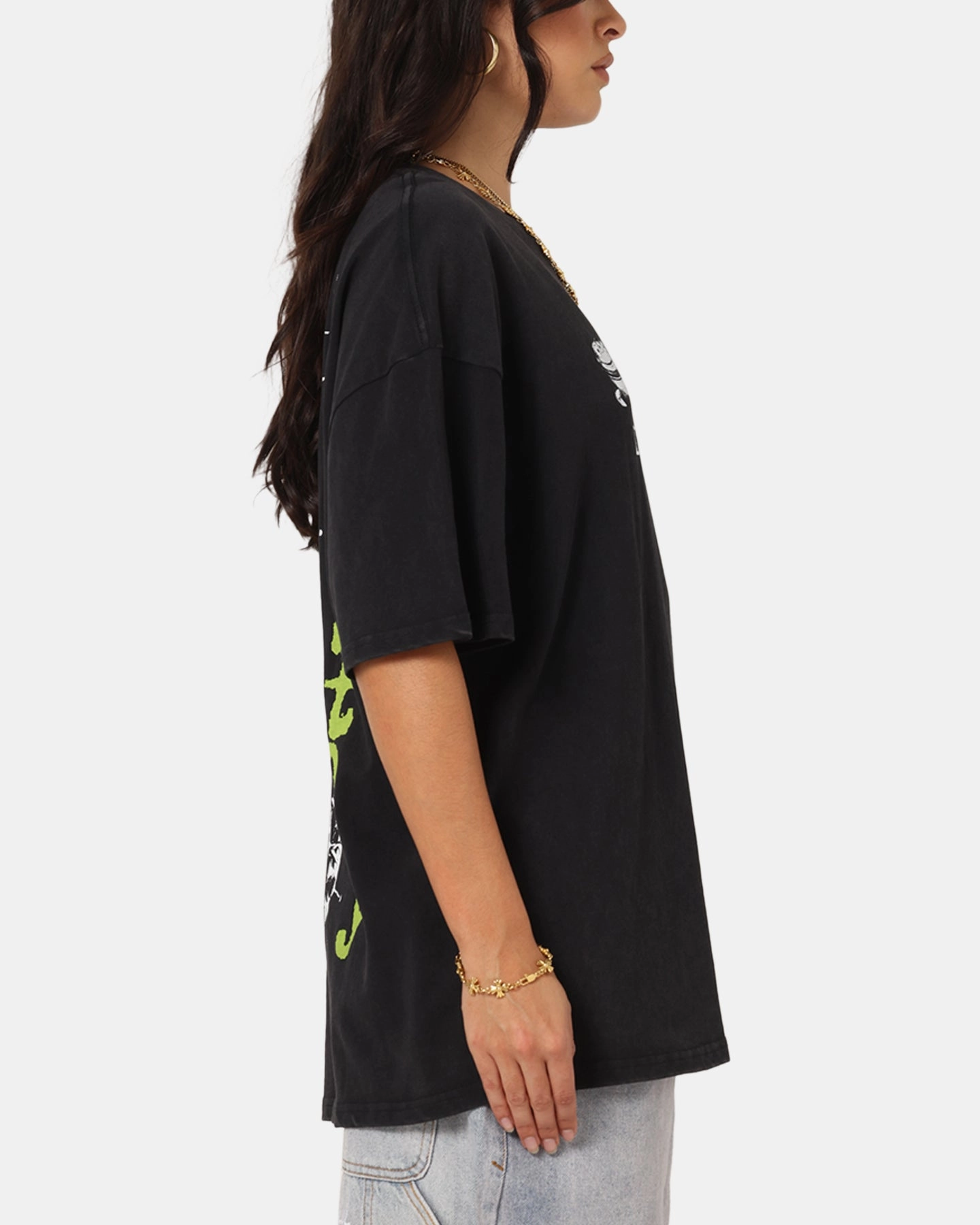 73 Studio Disney Pixar Toy Story Little Green Men Vintage T-Shirt Black Acidwash color blocking Hypoallergenic fabric