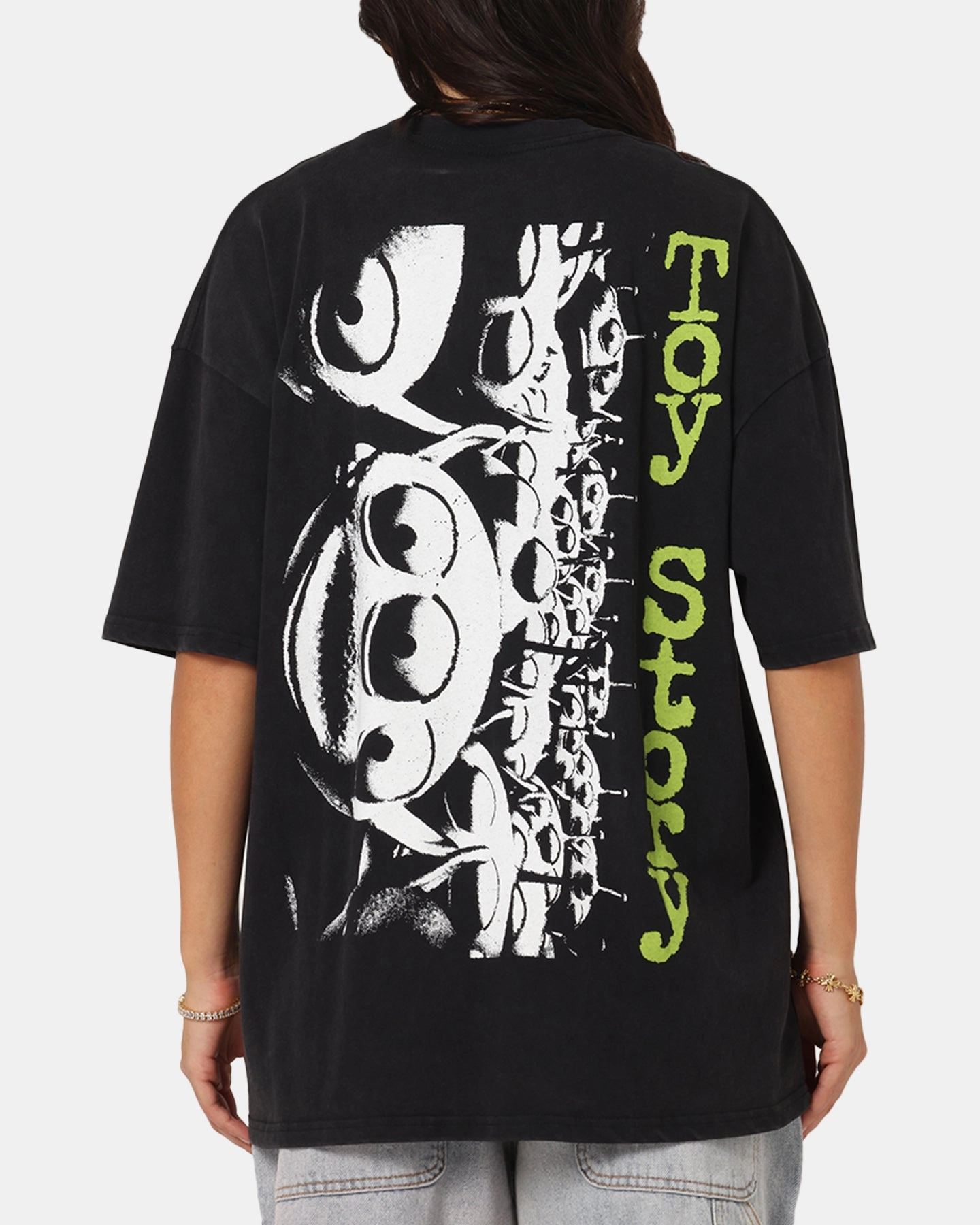 73 Studio Disney Pixar Toy Story Little Green Men Vintage T-Shirt Black Acidwash Loose fitting comfort Light Fashion