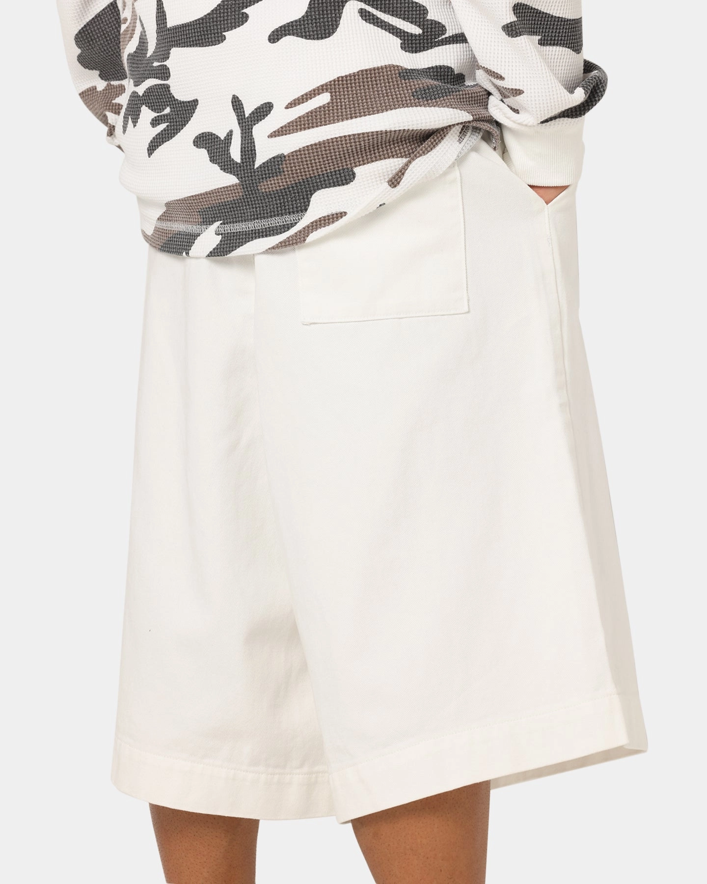 Essential Wearable XXIII Wide Leg Denim Shorts Off White