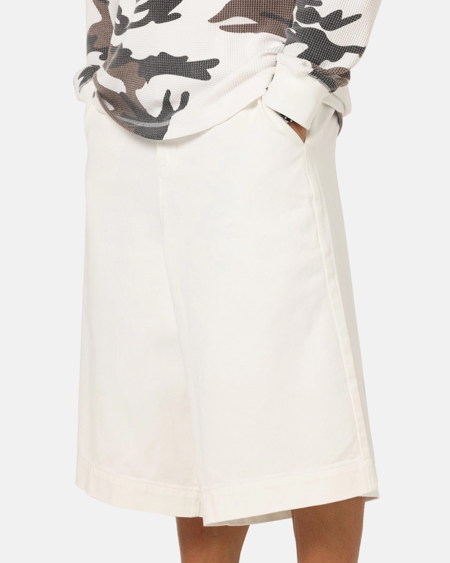 Lined interior XXIII Wide Leg Denim Shorts Off White