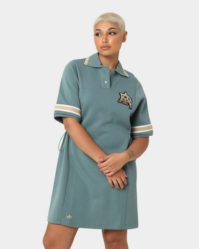 Adidas Women's Modern Collegiate Polo Dress Hazy Emerald Reflective Safety Details