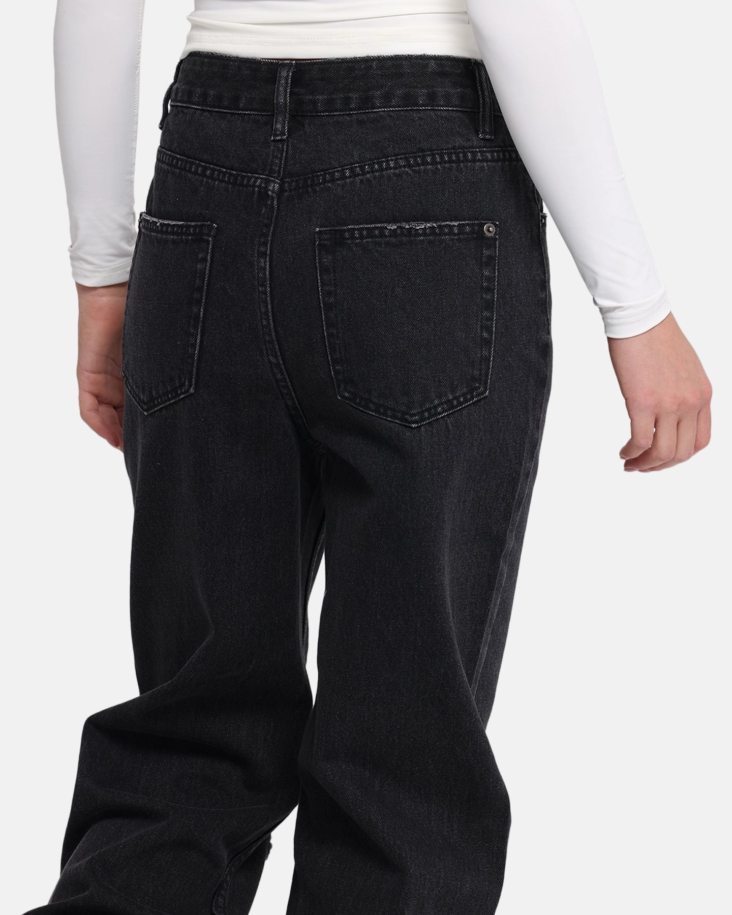 XXIII Women's Straight Leg Jeans Washed Black Affordable Autumn Days Breathable Breathable fabric