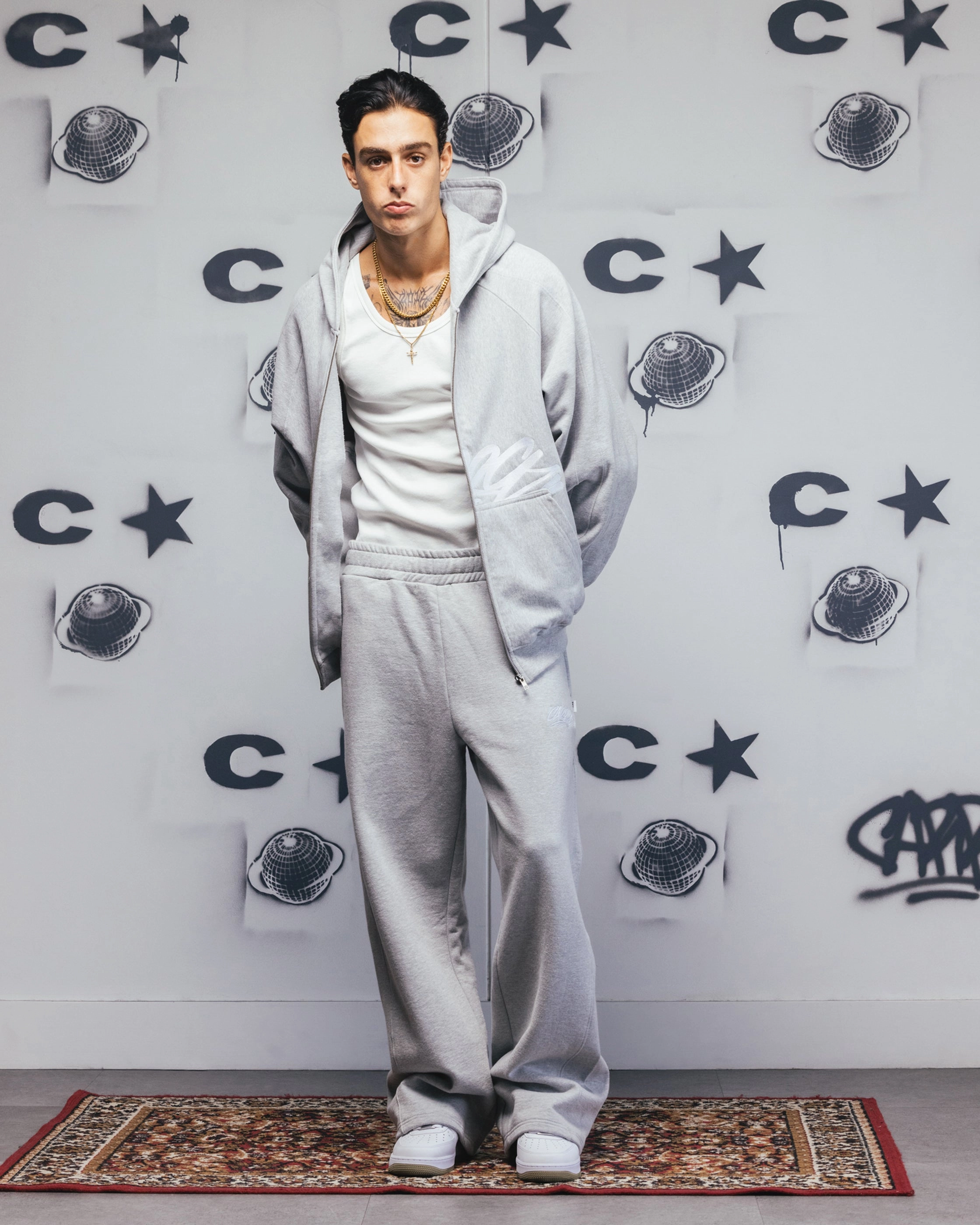 Carre Grit Trackpants Grey Marle Outdoor Use Core Comfort